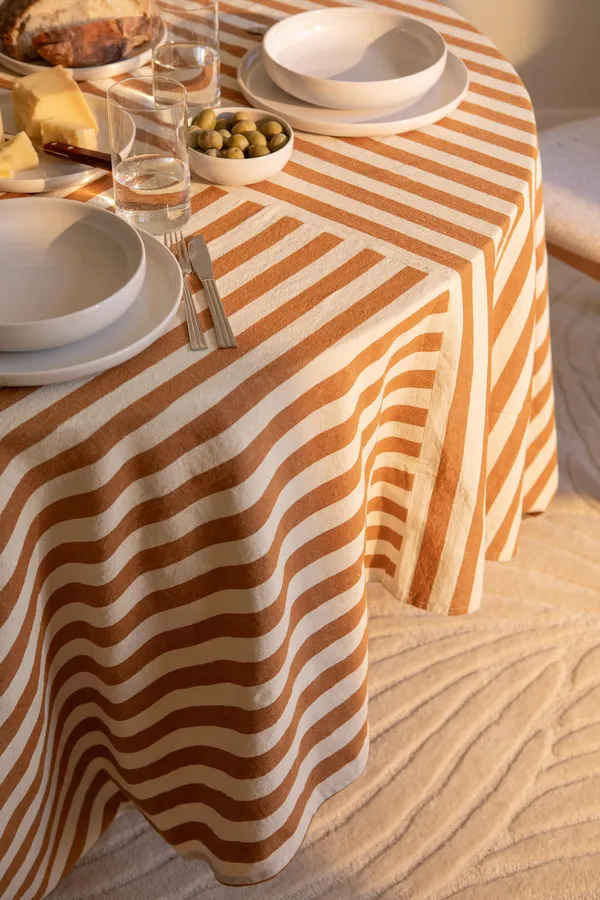 Block Stripe Dug 140x240 Brun
