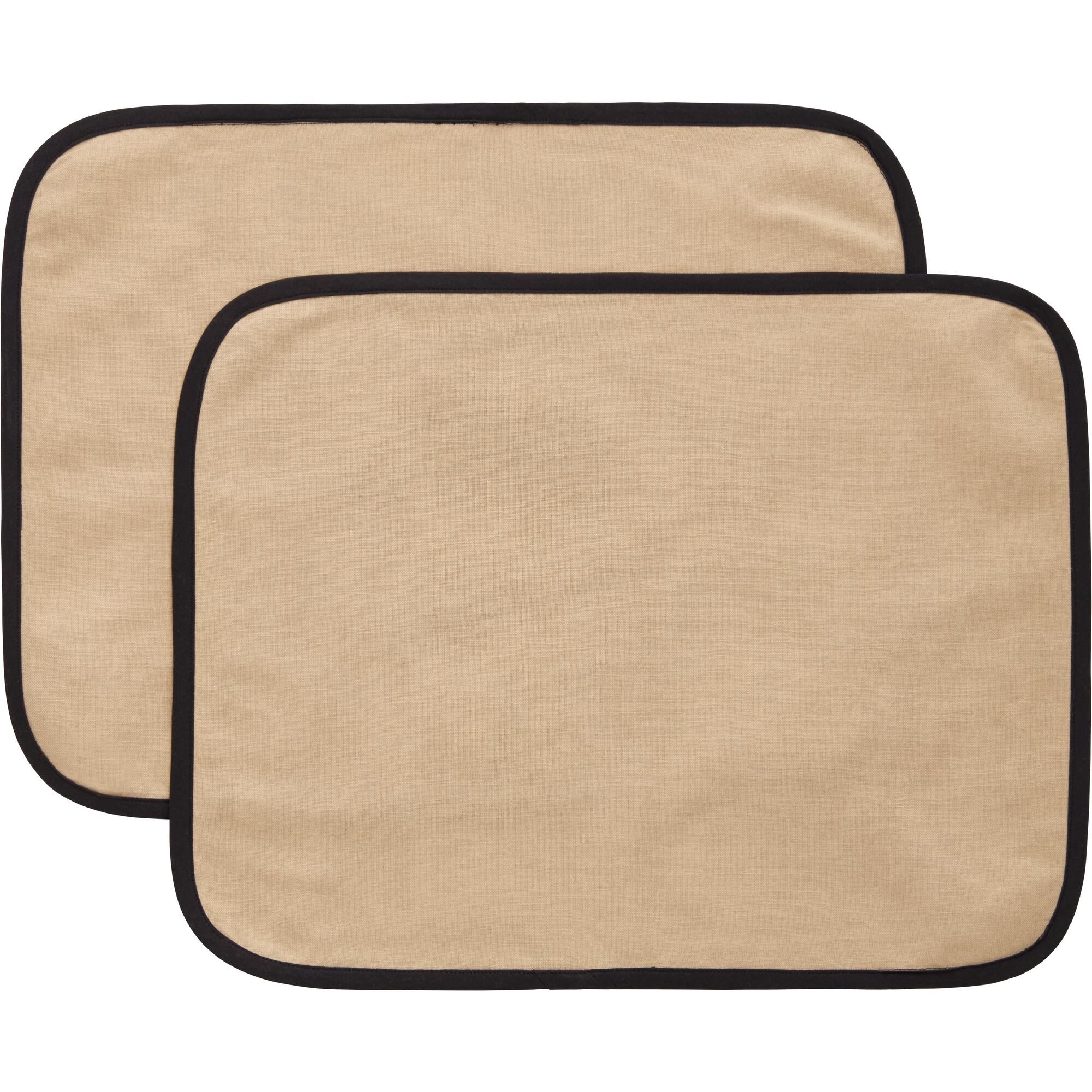 Elvira Set de Table 35x45 Lot de 2 Noir/Naturel