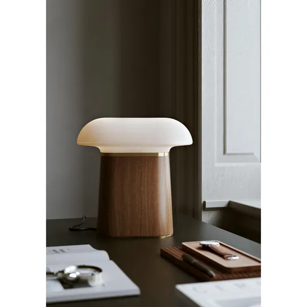 Nova Table Lamp Walnut/ Opal