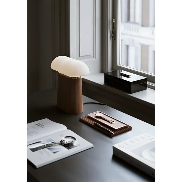 Nova Table Lamp Walnut/ Opal