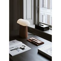Nova Table Lamp Walnut/ Opal