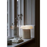 Nova Table Lamp Ivory Travertine/Opal