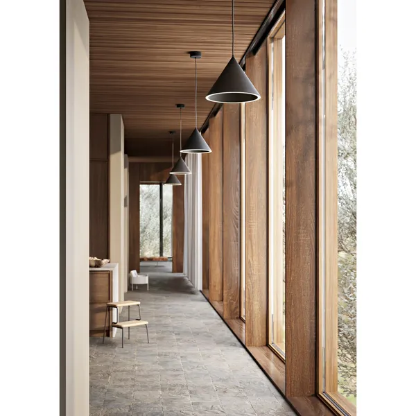 Ringformet Taklampe Stor Sort