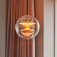 Globe Pendelleuchte Ø40 Messing/ Rot/ Blau