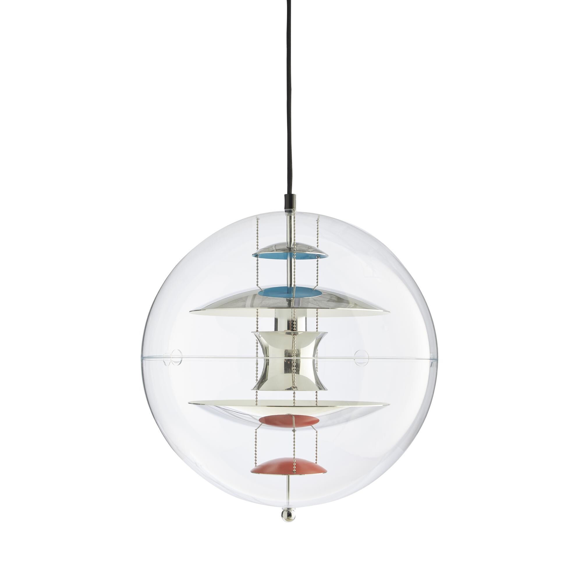 Globe Taklampa &Oslash;40 Krom/ R&ouml;d/ Bl&aring;