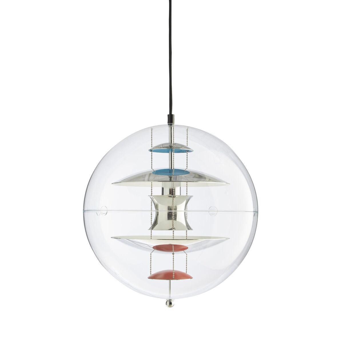 Globe Pendelleuchte Ø40 Chrom/ Rot/ Blau