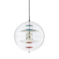 Globe Pendelleuchte Ø40 Chrom/ Rot/ Blau