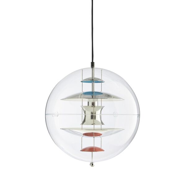 Lampa Wisząca Globe Ø40 Chrom/ Czerwony/ Niebieski