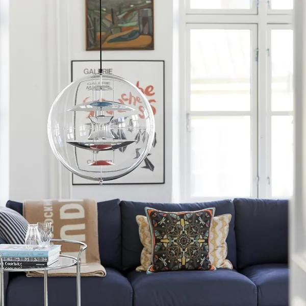 Globe Pendant Ø40 Chrome/ Red/ Blue