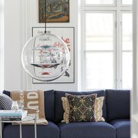 Globe Pendelleuchte Ø40 Chrom/ Rot/ Blau