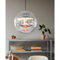 Globe Pendelleuchte Ø40 Chrom/ Rot/ Blau