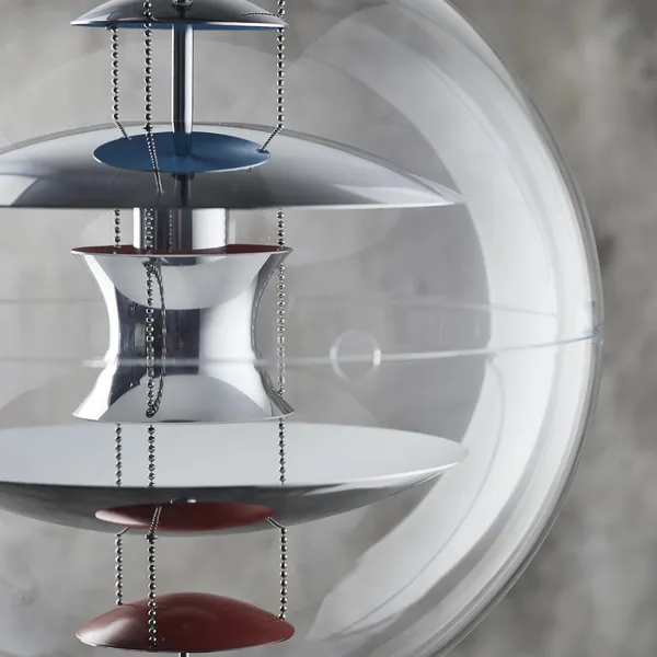 Globe Pendant Ø40 Chrome/ Red/ Blue