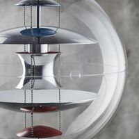 Globe Pendelleuchte Ø40 Chrom/ Rot/ Blau