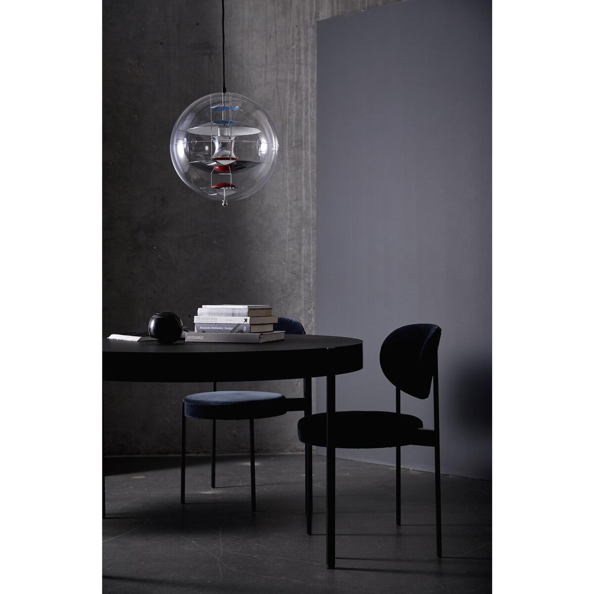 Globe Pendelleuchte Ø40 Chrom/ Rot/ Blau