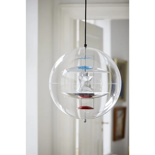 Globe Pendant Ø40 Chrome/ Red/ Blue