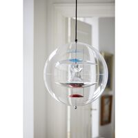 Globe Pendelleuchte Ø40 Chrom/ Rot/ Blau
