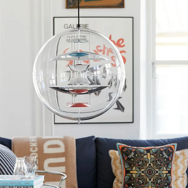 Globe Pendant Ø50 Chrome/ Red/ Blue