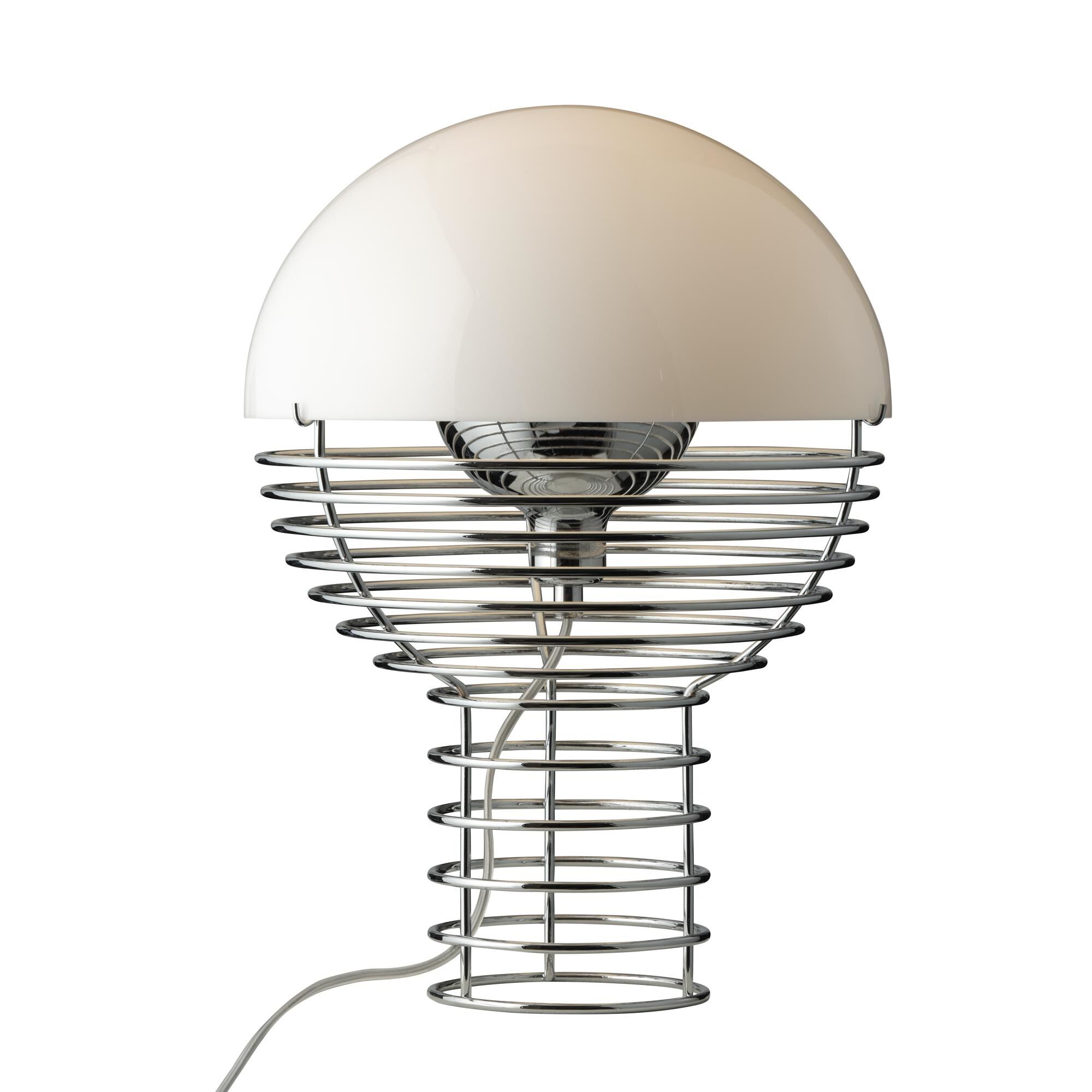 Wire Bordslampa &Oslash;30 Krom/Vit