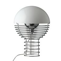 Wire Lampada da Tavolo Ø30 Cromo/Bianco