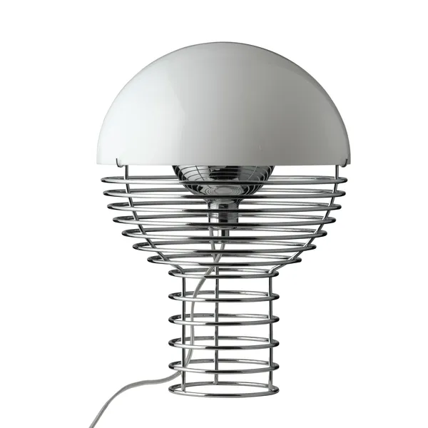 Wire Table Lamp Ø30 Chrome/ White