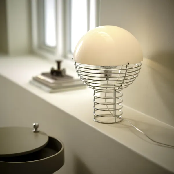 Wire Table Lamp Ø30 Chrome/ White