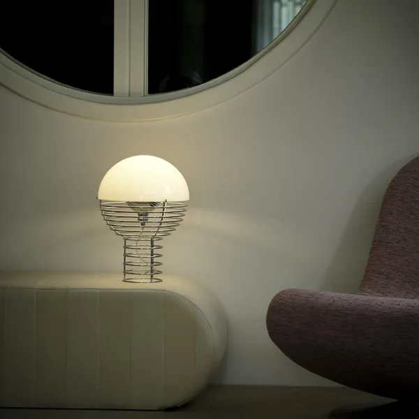 Wire Table Lamp Ø30 Chrome/ White
