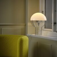 Wire Lampada da Tavolo Ø30 Cromo/Bianco