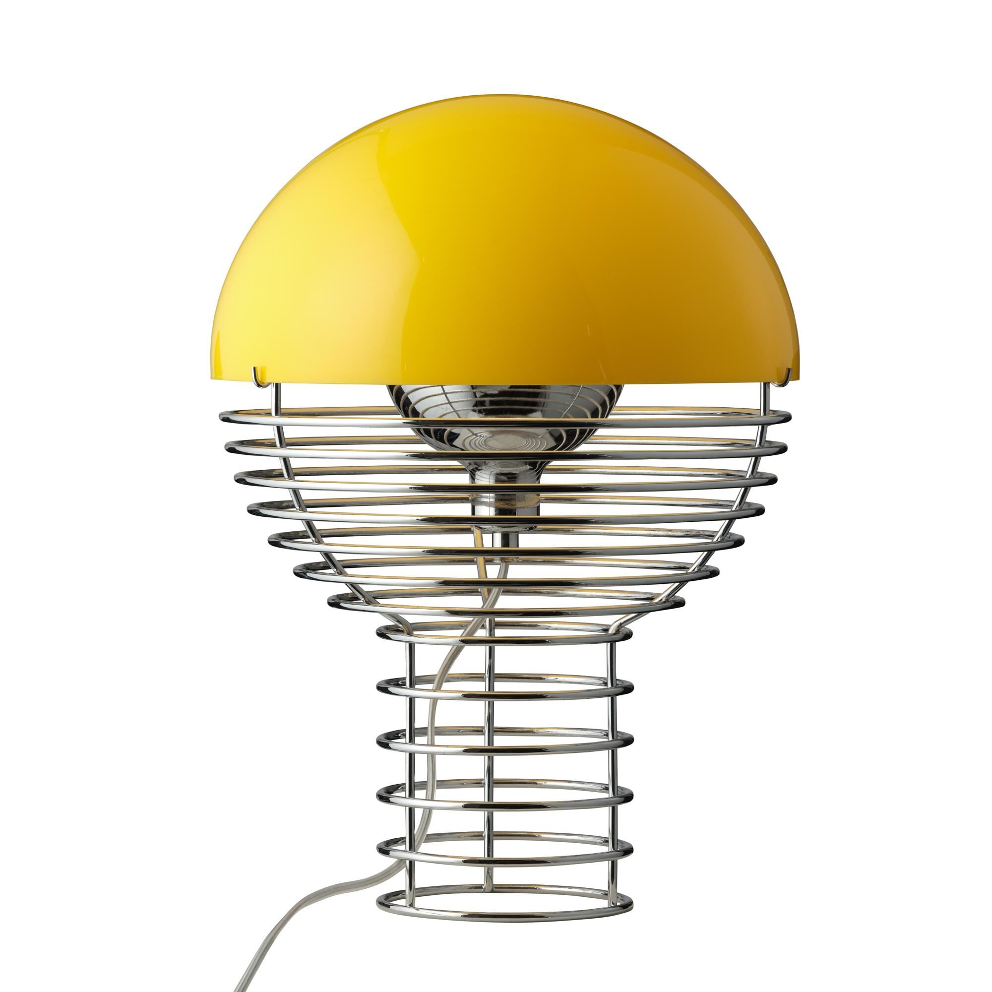 Wire Bordslampa &Oslash;30 Krom/Gul