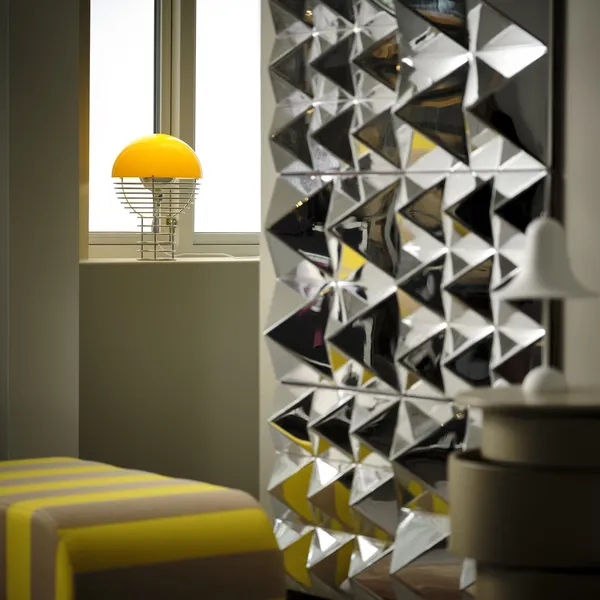 Wire Table Lamp Ø30 Chrome/ Yellow