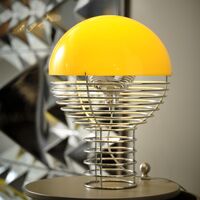 Wire Table Lamp Ø30 Chrome/ Yellow