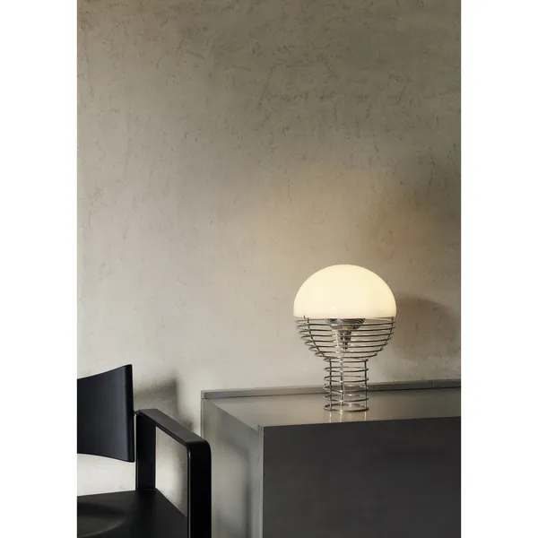 Wire Table Lamp Ø30 Chrome/ Red