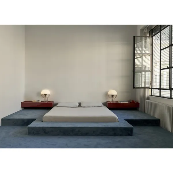 Wire Table Lamp Ø30 Chrome/ Red