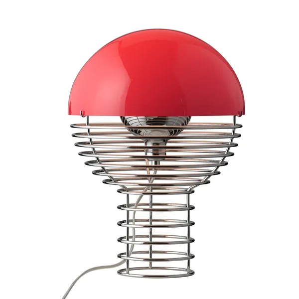 Wire Table Lamp Ø30 Chrome/ Red