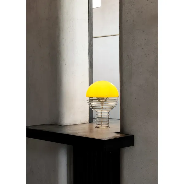 Wire Table Lamp Ø30 Chrome/ Red