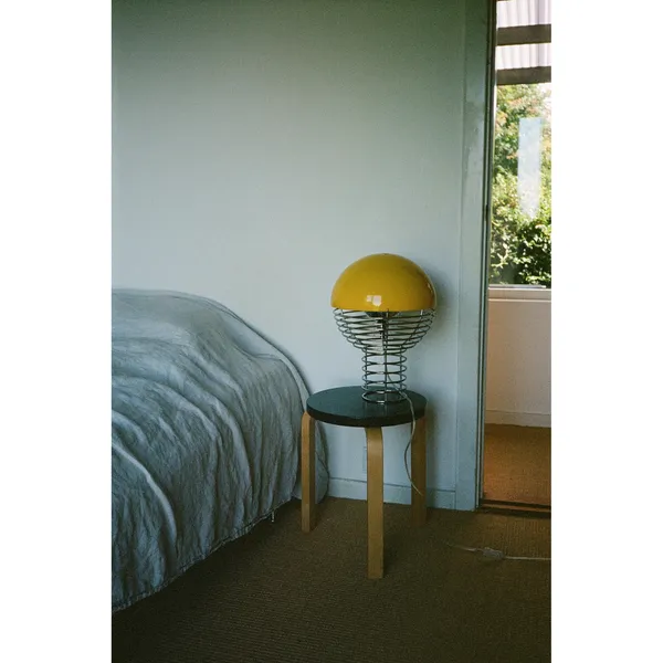 Wire Table Lamp Ø30 Chrome/ Red