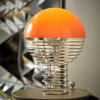 Wire Table Lamp Ø30 Chrome/ Orange