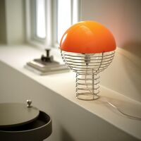 Wire Table Lamp Ø30 Chrome/ Orange