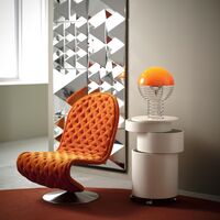 Wire Table Lamp Ø30 Chrome/ Orange