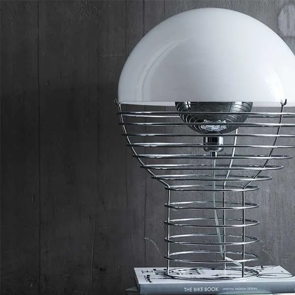 Wire Tafellamp Ø40 Wit