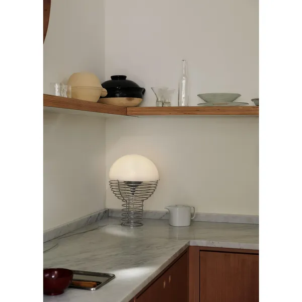 Wire Table Lamp Ø40 Chrome/ Orange