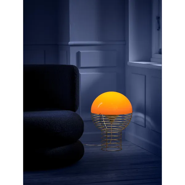 Wire Table Lamp Ø40 Chrome/ Orange