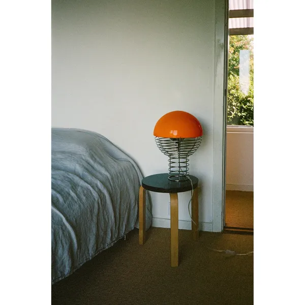 Wire Table Lamp Ø40 Chrome/ Orange