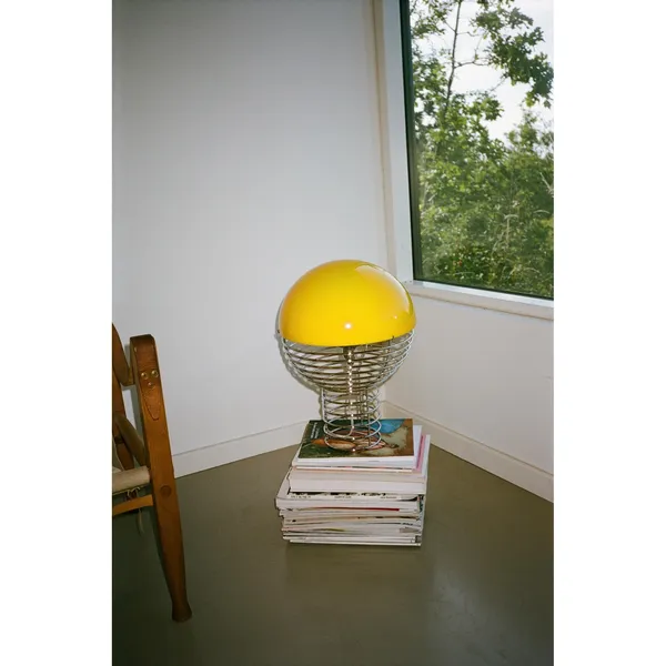 Wire Table Lamp Ø40 Chrome/ Orange