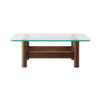 Brasilia Couchtisch, Dunkel Gebeizte Eiche/Glas