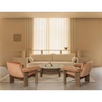 Brasilia Sofa 2-Seater Dark Stained Oak/Bouclé
