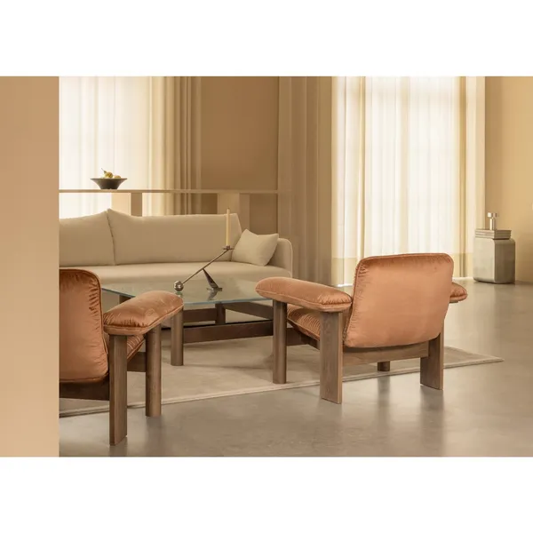 Brasilia Sofa 2-Seater Dark Stained Oak/Bouclé