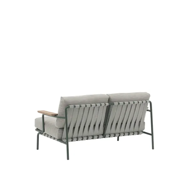 Settle Outdoor 2-Seater Sofa Ribbed Weave 2/ Dark Green