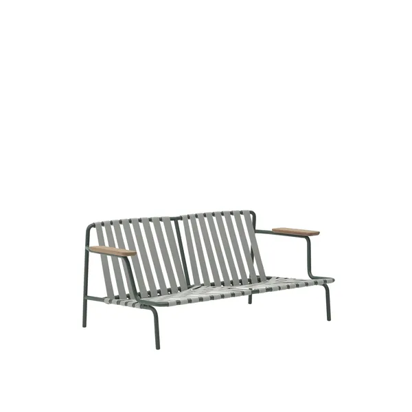 Settle Outdoor 2-Seater Sofa Ribbed Weave 2/ Dark Green