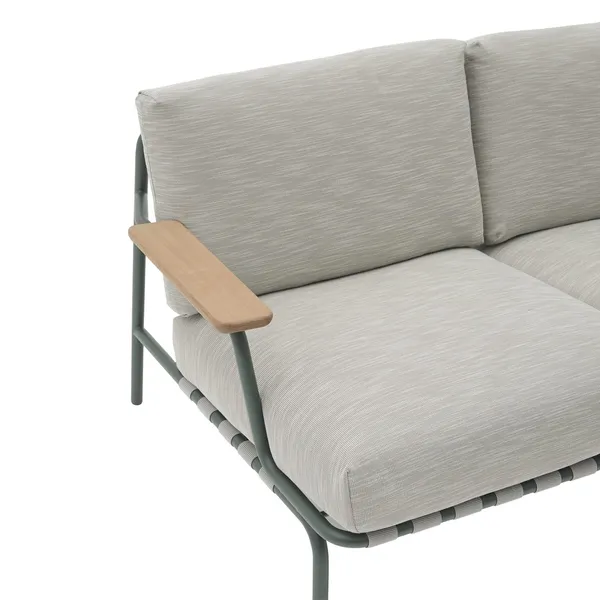 Settle Outdoor 2-Seater Sofa Ribbed Weave 2/ Dark Green