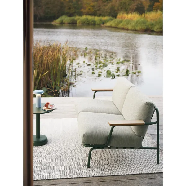 Settle Outdoor 2-Seater Sofa Ribbed Weave 2/ Dark Green